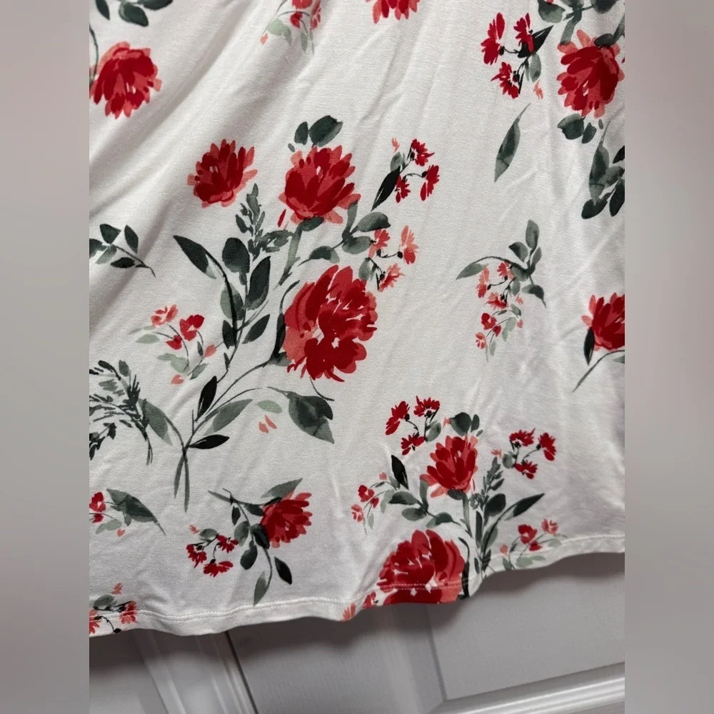 Torrid Super Soft Floral Lattice Ruffle Top women‎ 1X flutter sleeve tank nwt